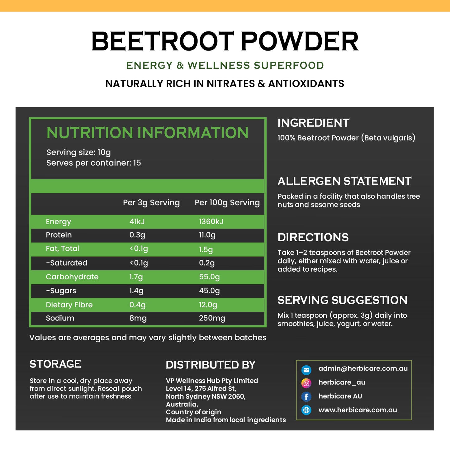 Beetroot Powder 150 g – Food‑Grade Organic Beetroot