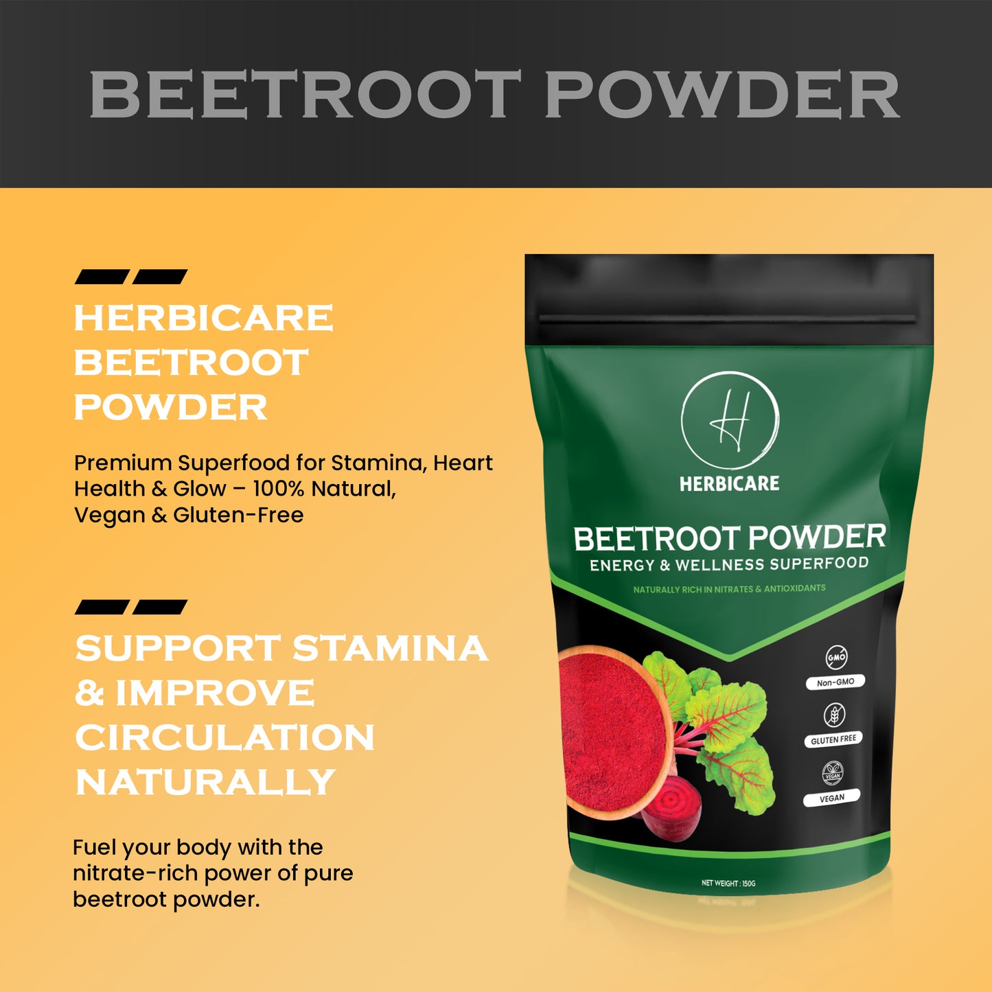 Beetroot Powder 150 g – Food‑Grade Organic Beetroot