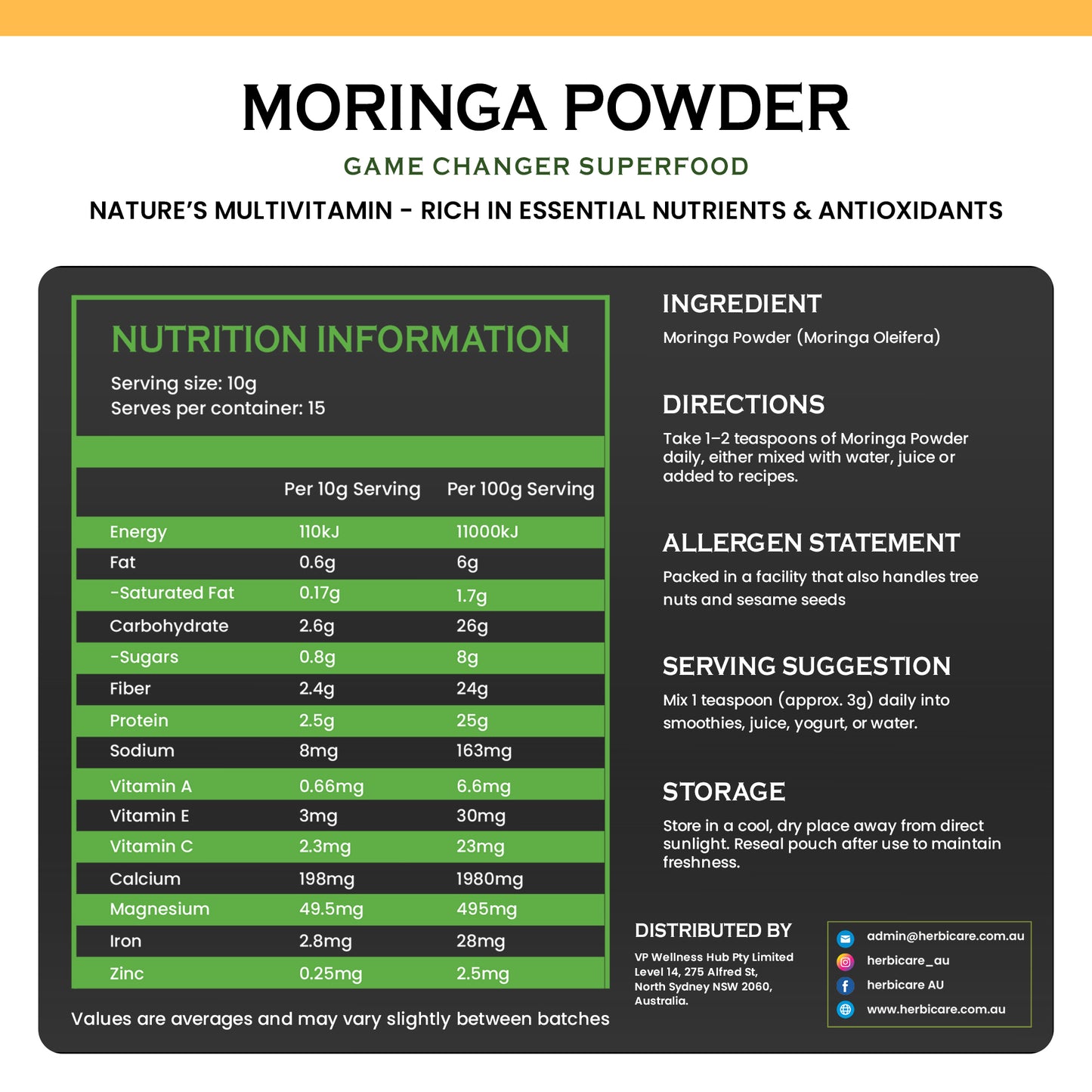 Moringa Leaf Powder 150 g – Organically Sourced, Food‑Grade Powder