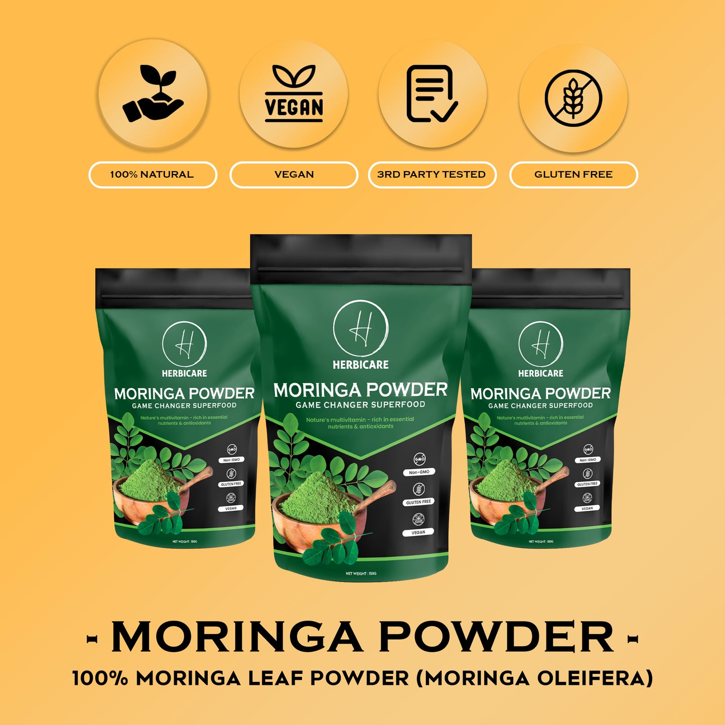 Moringa Leaf Powder 150 g – Organically Sourced, Food‑Grade Powder