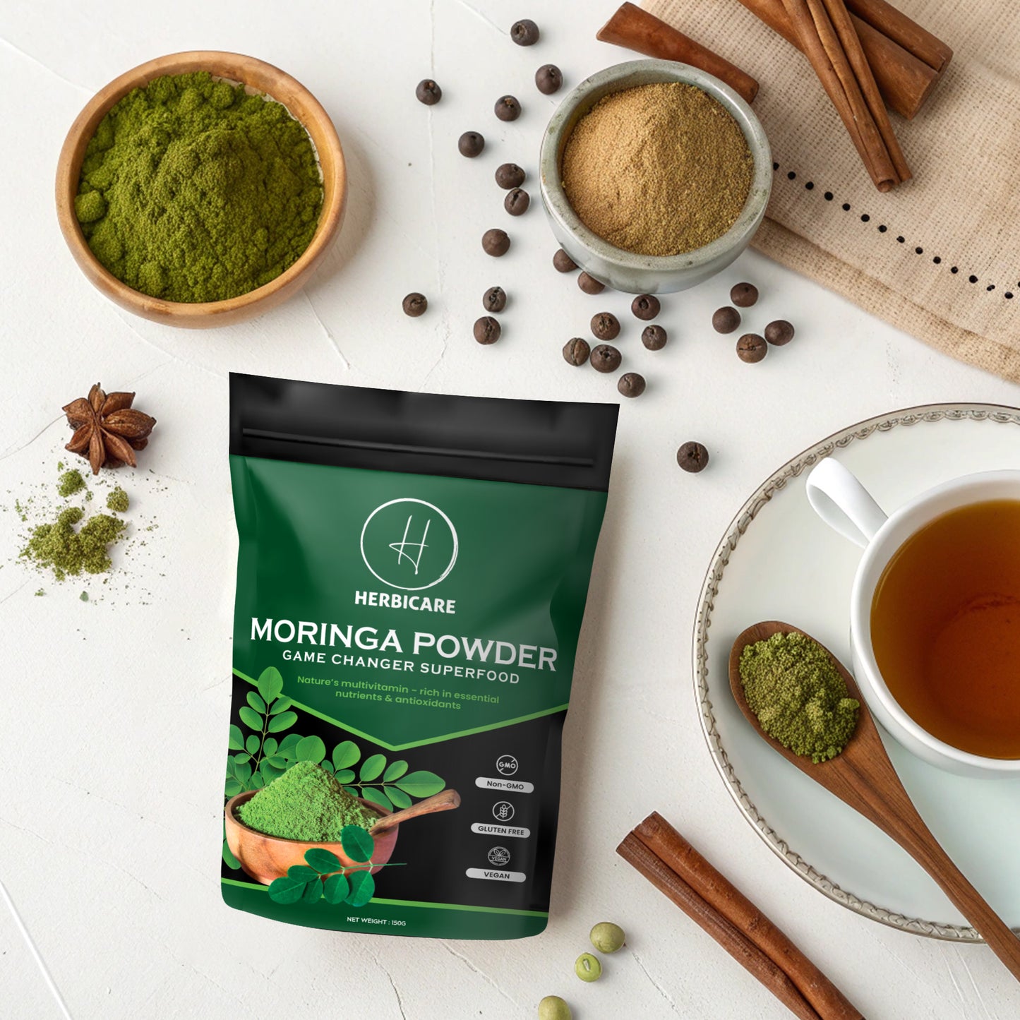 Moringa Leaf Powder 150 g – Organically Sourced, Food‑Grade Powder