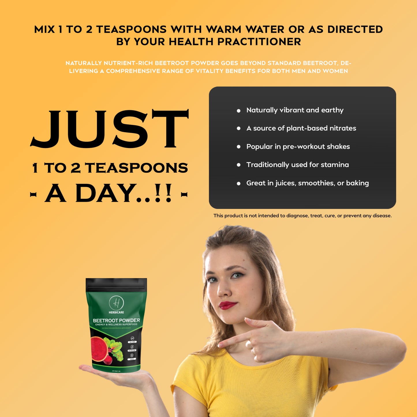 Beetroot Powder 150 g – Food‑Grade Organic Beetroot