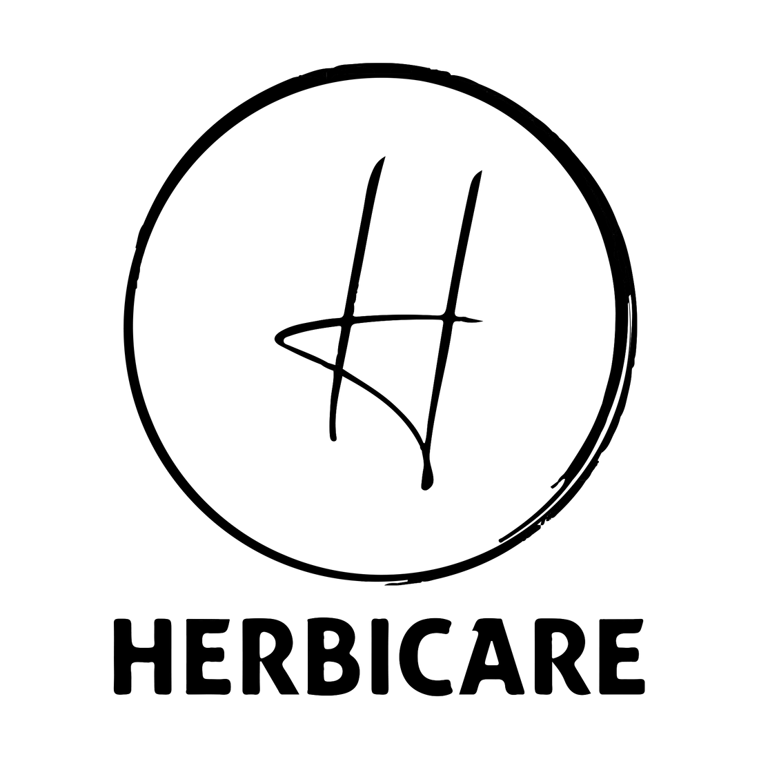 Herbicare logo with a stylized 'H' inside a circle on a white background