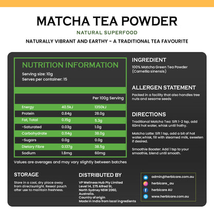 Matcha Powder 150 g – Food‑Grade Matcha for Smoothies, Lattes & Baking