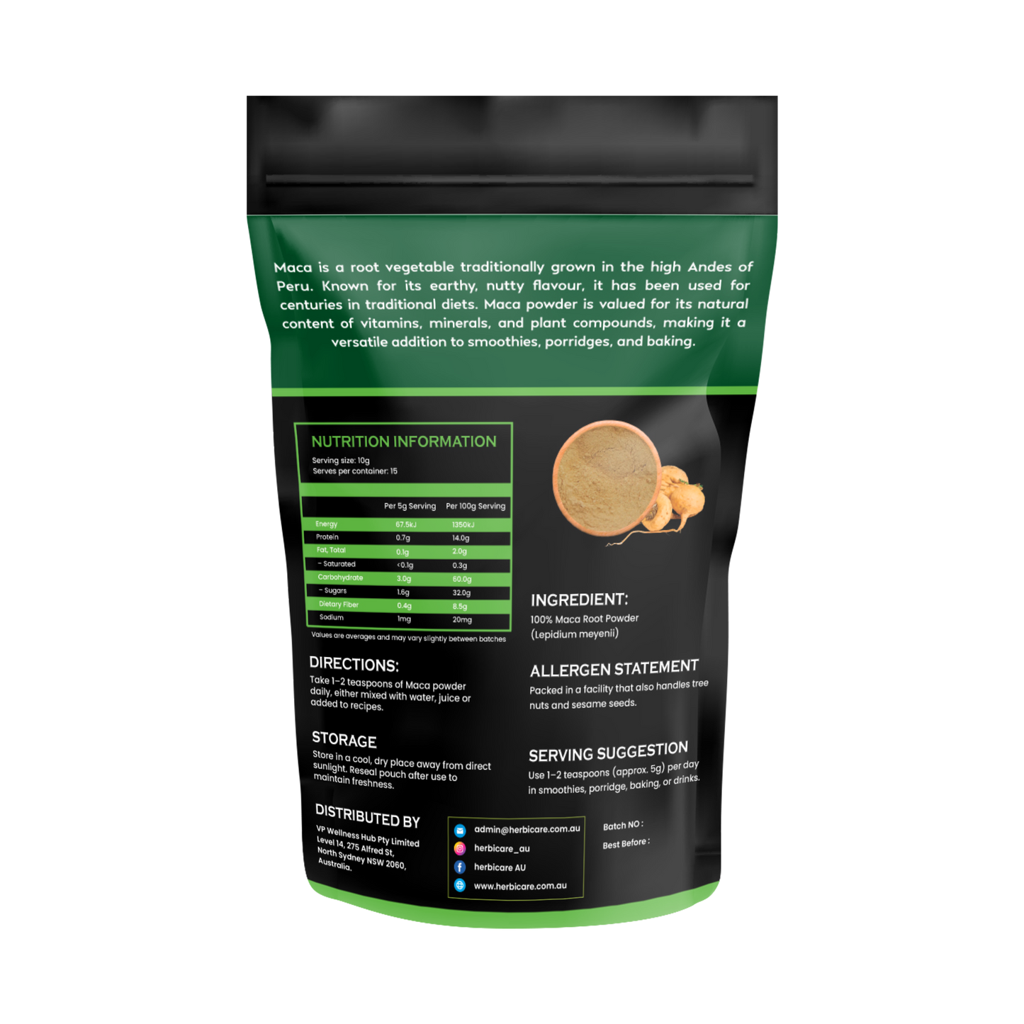 Maca Powder 150 g – Organically Sourced, Food‑Grade Powder